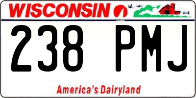 WI license plate 238PMJ