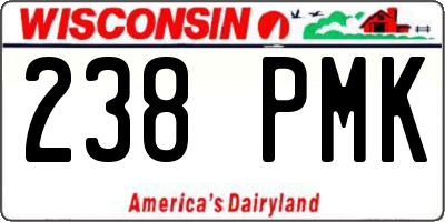 WI license plate 238PMK