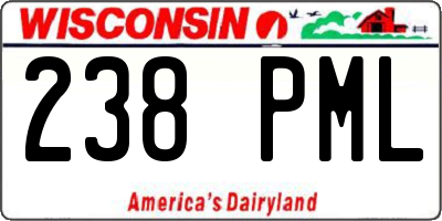 WI license plate 238PML