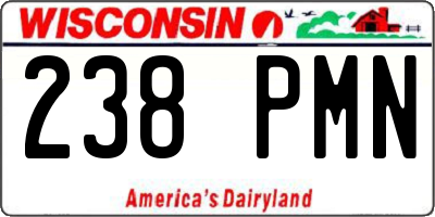 WI license plate 238PMN