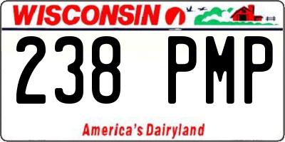 WI license plate 238PMP
