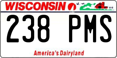 WI license plate 238PMS