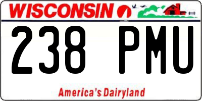 WI license plate 238PMU