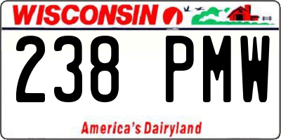 WI license plate 238PMW