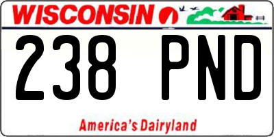 WI license plate 238PND