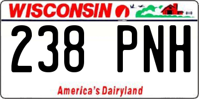 WI license plate 238PNH