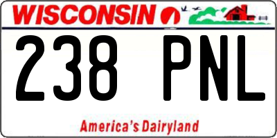 WI license plate 238PNL
