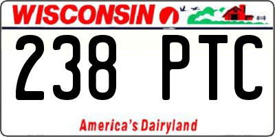 WI license plate 238PTC
