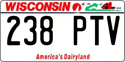 WI license plate 238PTV