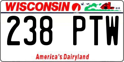 WI license plate 238PTW