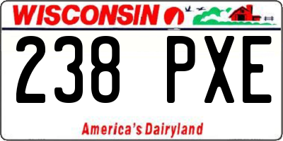 WI license plate 238PXE