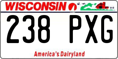 WI license plate 238PXG