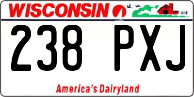 WI license plate 238PXJ