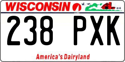 WI license plate 238PXK