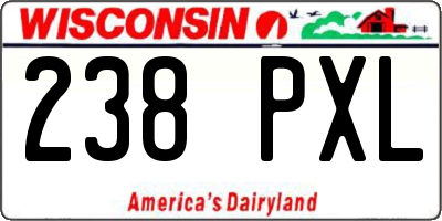 WI license plate 238PXL
