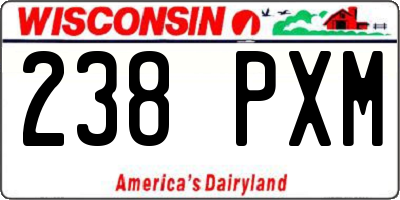 WI license plate 238PXM