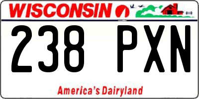 WI license plate 238PXN