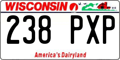 WI license plate 238PXP