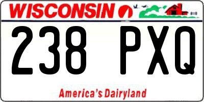 WI license plate 238PXQ