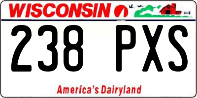 WI license plate 238PXS