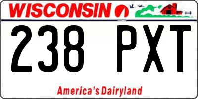 WI license plate 238PXT
