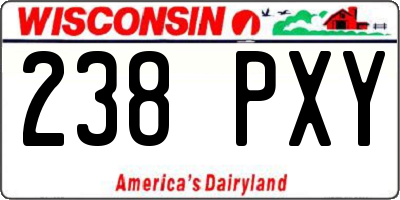 WI license plate 238PXY
