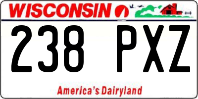 WI license plate 238PXZ