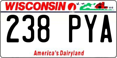 WI license plate 238PYA