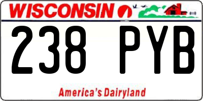 WI license plate 238PYB