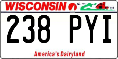 WI license plate 238PYI