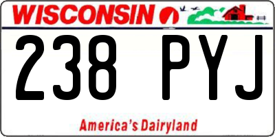 WI license plate 238PYJ