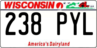 WI license plate 238PYL