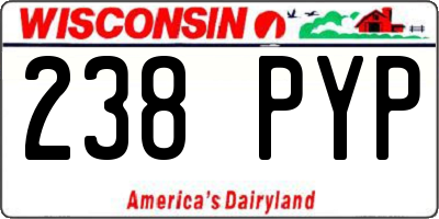 WI license plate 238PYP