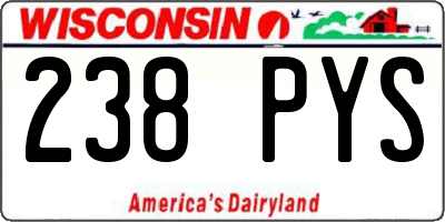 WI license plate 238PYS