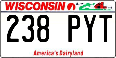 WI license plate 238PYT