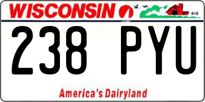 WI license plate 238PYU