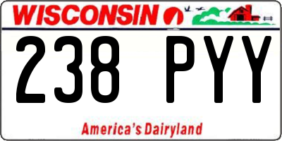 WI license plate 238PYY
