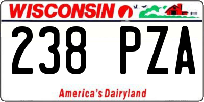 WI license plate 238PZA