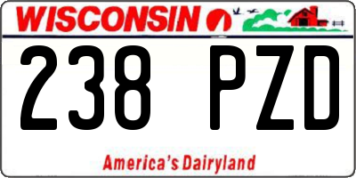WI license plate 238PZD