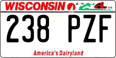 WI license plate 238PZF