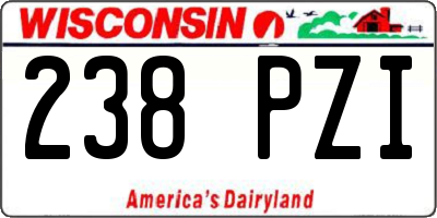 WI license plate 238PZI