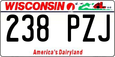 WI license plate 238PZJ