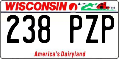 WI license plate 238PZP