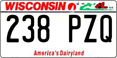 WI license plate 238PZQ