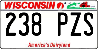 WI license plate 238PZS