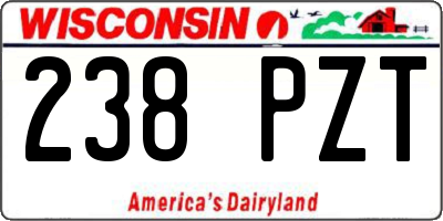 WI license plate 238PZT
