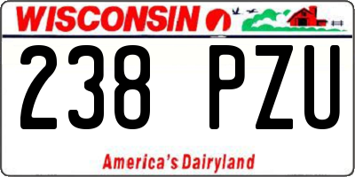 WI license plate 238PZU