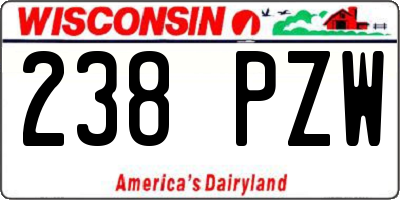 WI license plate 238PZW