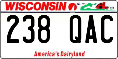 WI license plate 238QAC