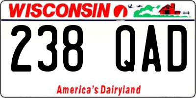 WI license plate 238QAD